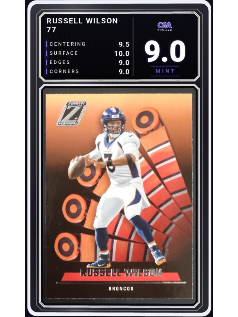 2022 Panini Zenith #77 Russell Wilson Denver Broncos NFL - CGA 9.0 Digital Grade